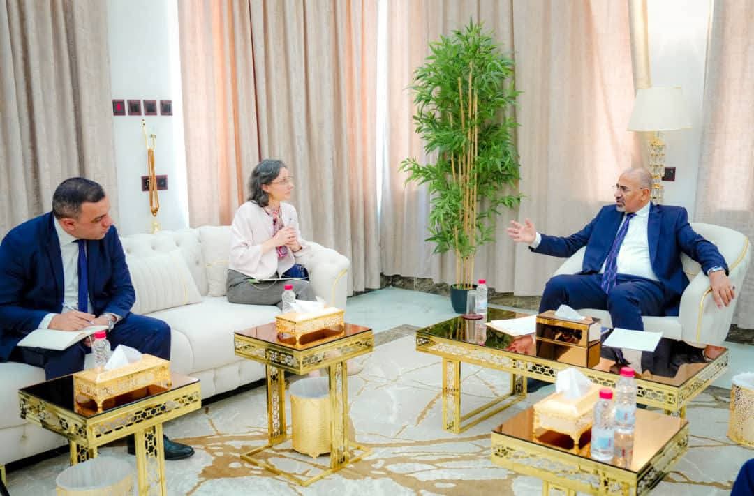 الرئيس الزُبيدي يبحث مع سفيرة فرنسا تطورات المشهد السياسي والاقتصادي في البلاد