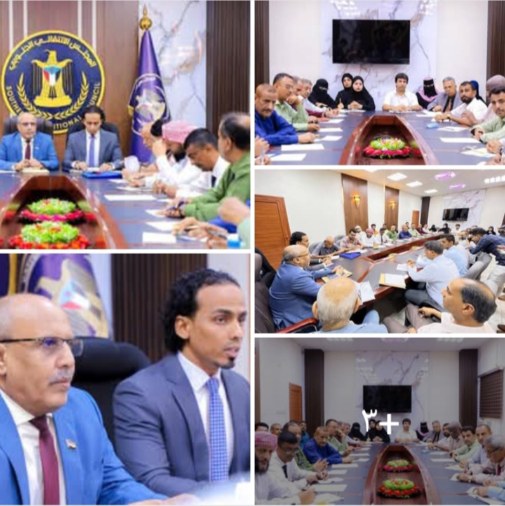 فريق التوجيه والرقابة الرئاسي يعقد لقاءً مع الهيئة التنفيذية للقيادة المحلية لانتقالي العاصمة عدن